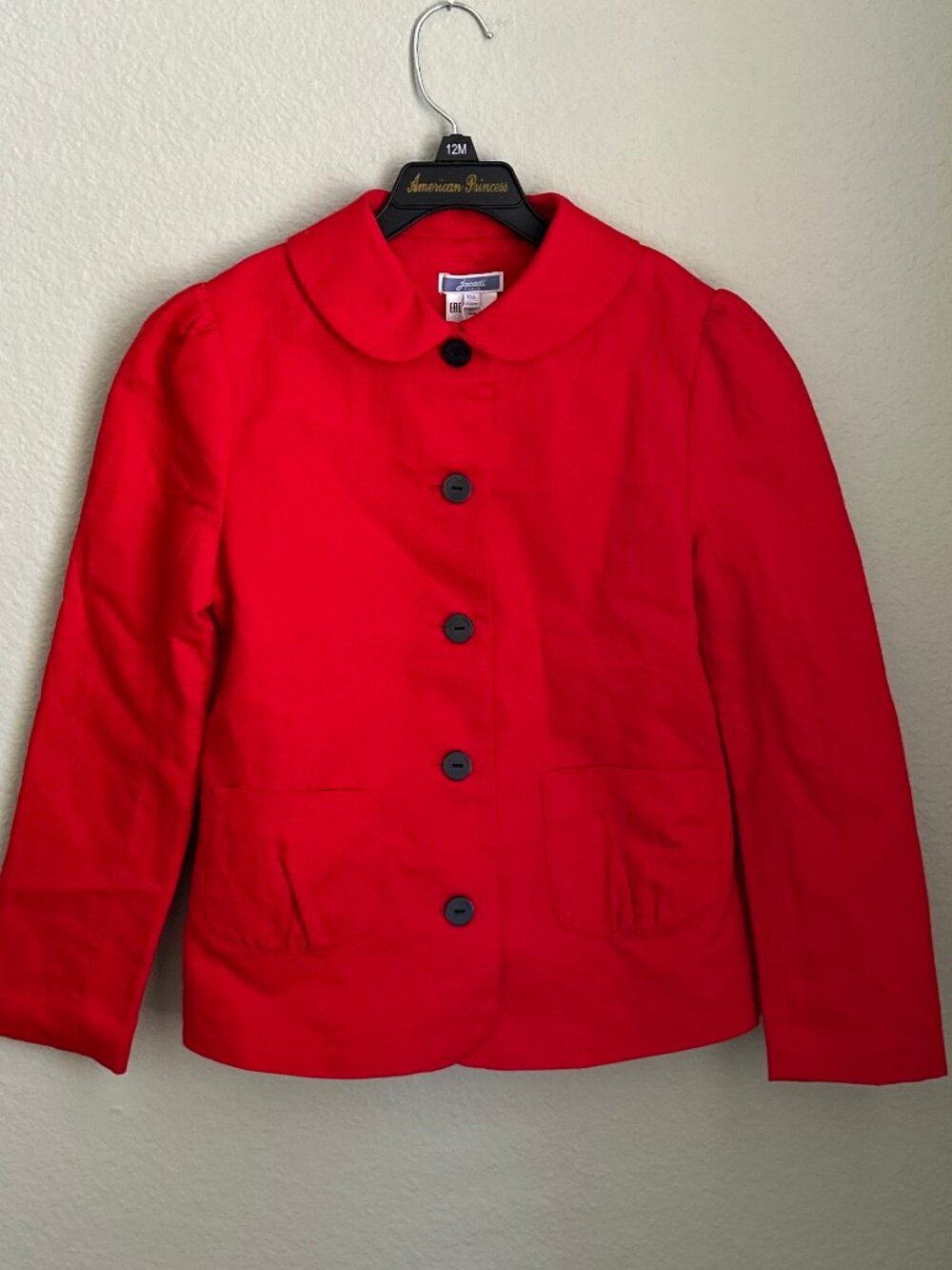 NWT Jacadi Paris ~ Red Jacket~ Girl's 10 ~ Back Gathered Detail